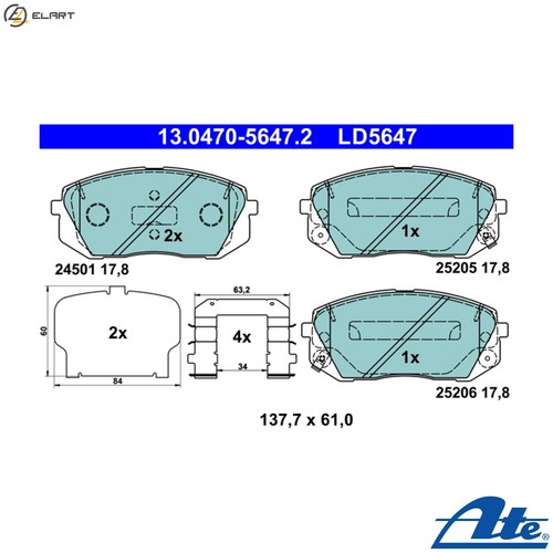 Brake pad set - set, disc